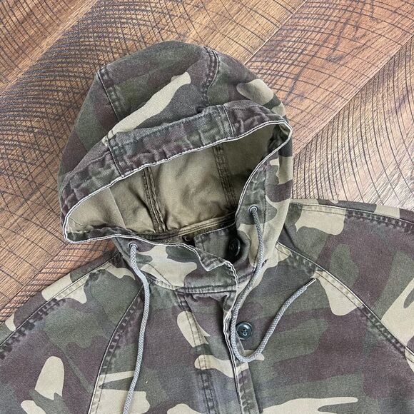 LEVI S Camo cargo oversized parka jacket bubble Trench canvas military coat - Picture 5 of 9